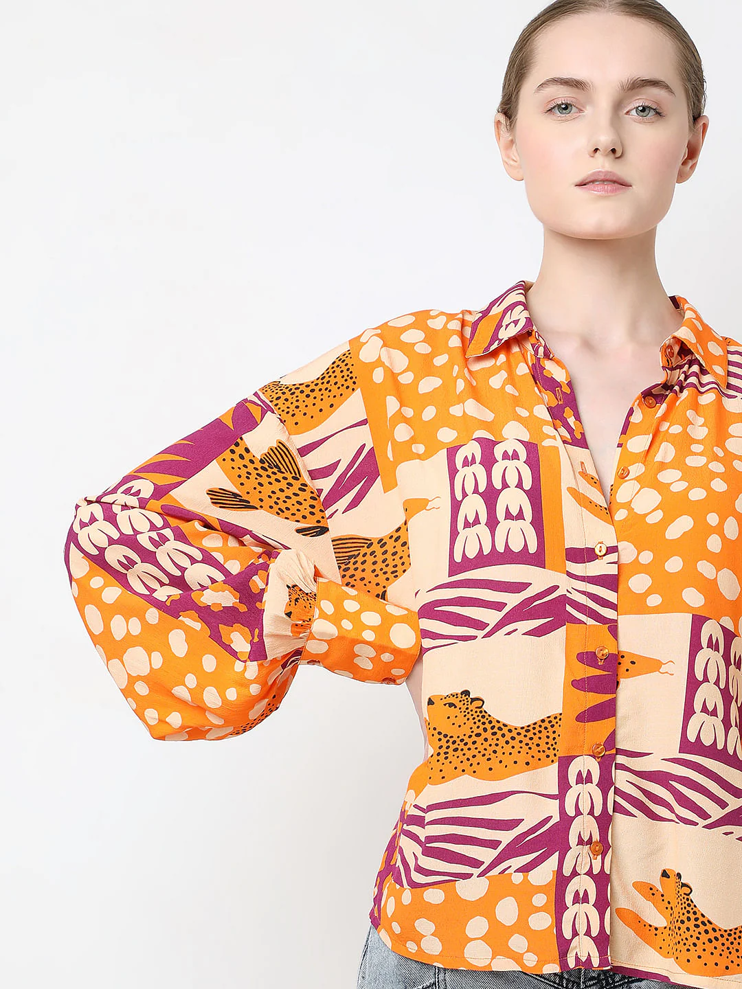 Orange Graphic Print Shirt - Image 6