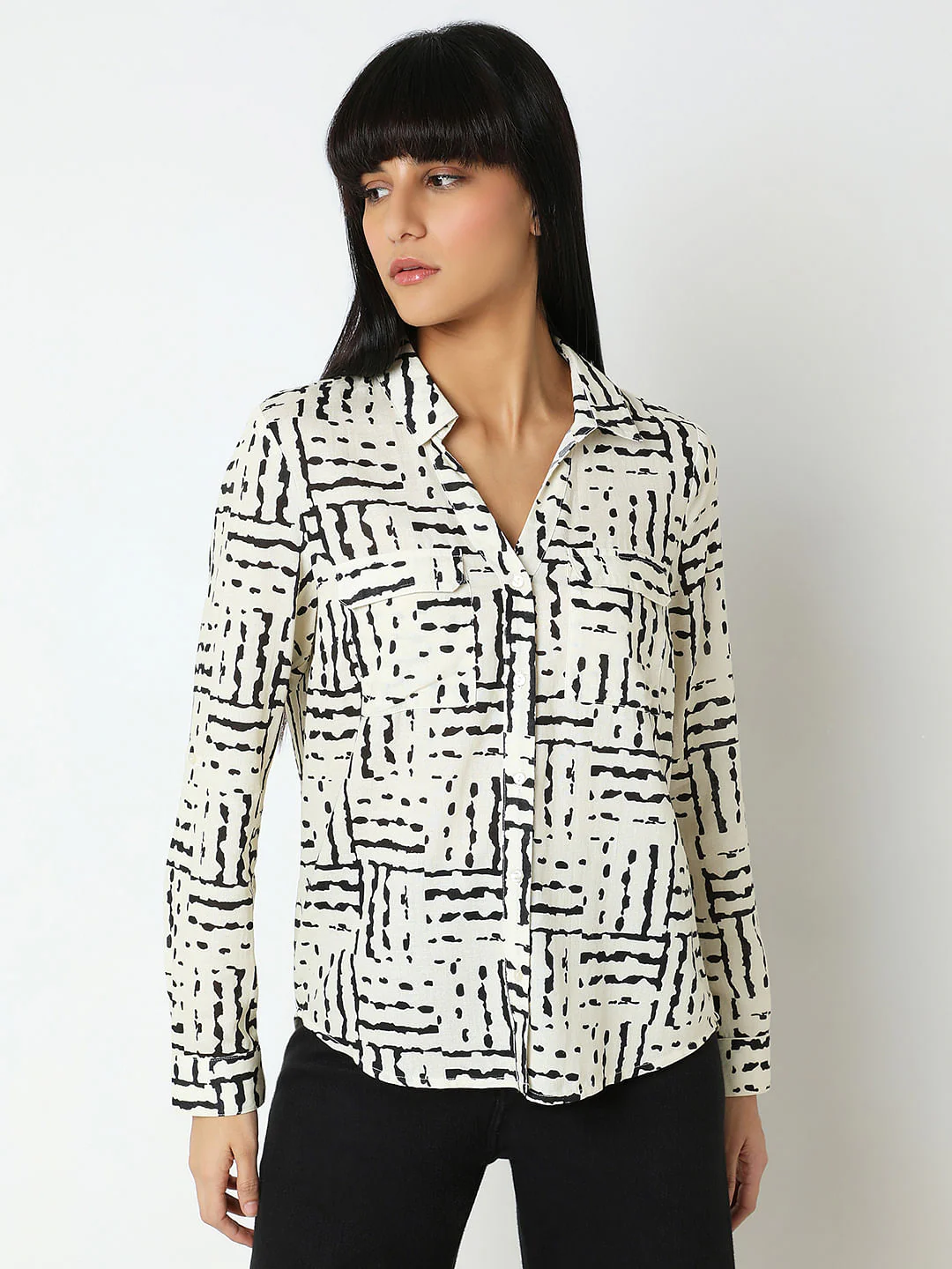 Off-White Abstract Print Shirt - Image 2