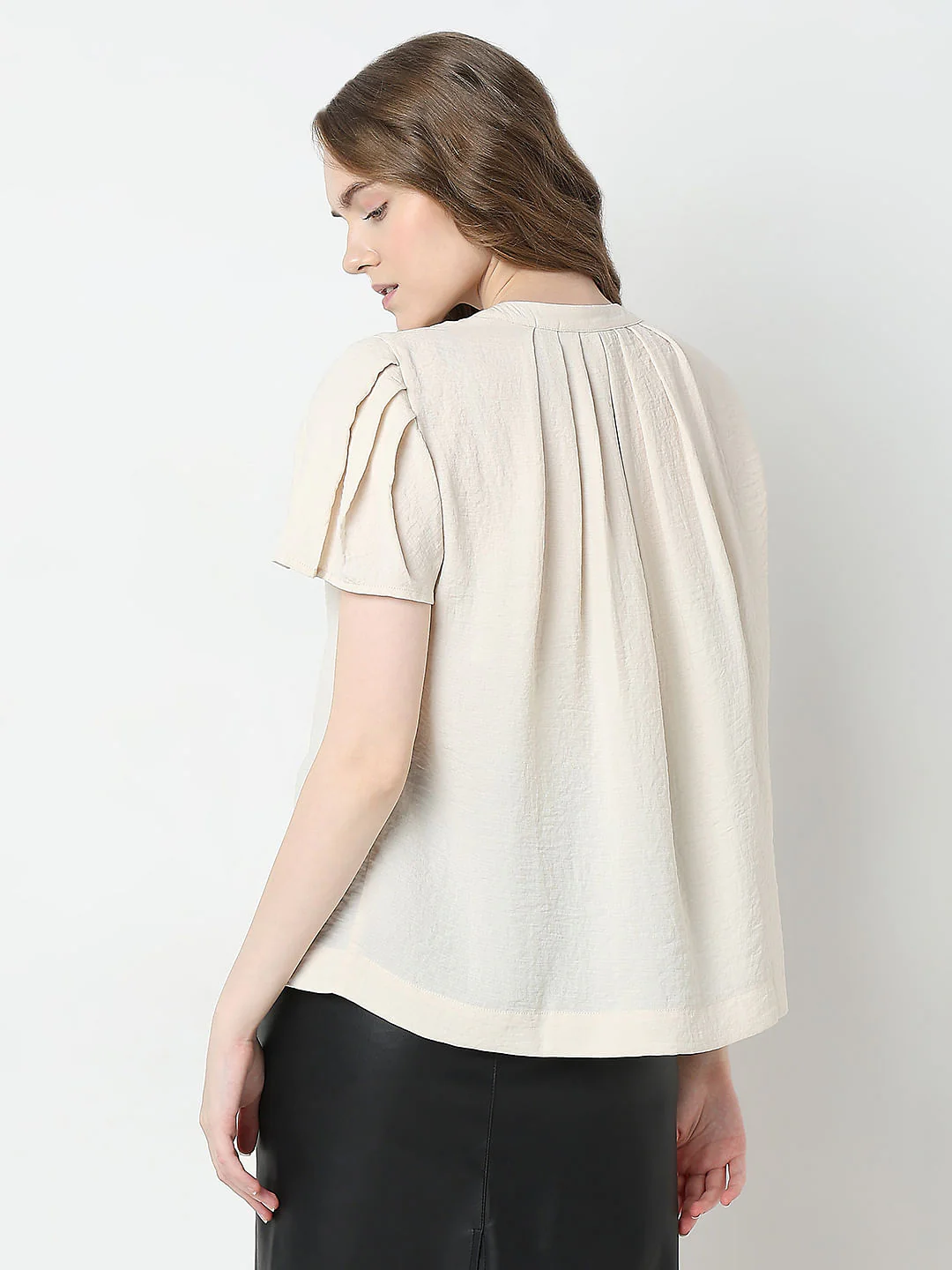 Cream Short Sleeves Top - Image 4