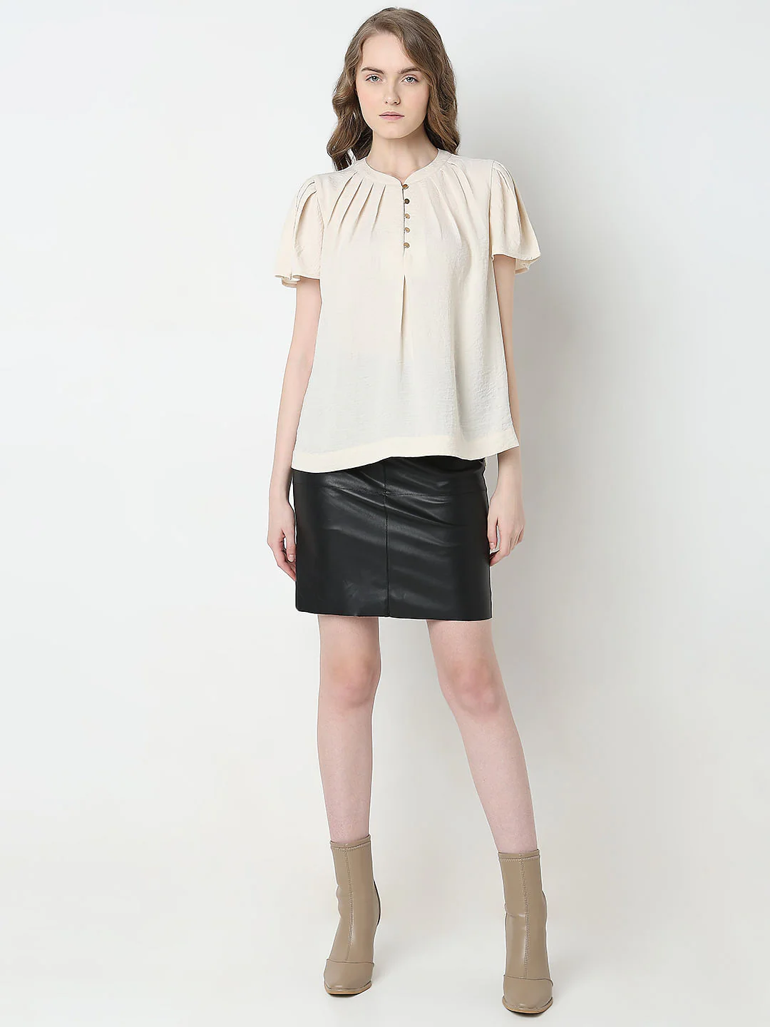 Cream Short Sleeves Top - Image 5