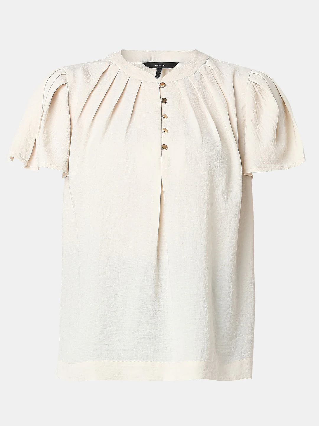 Cream Short Sleeves Top - Image 7