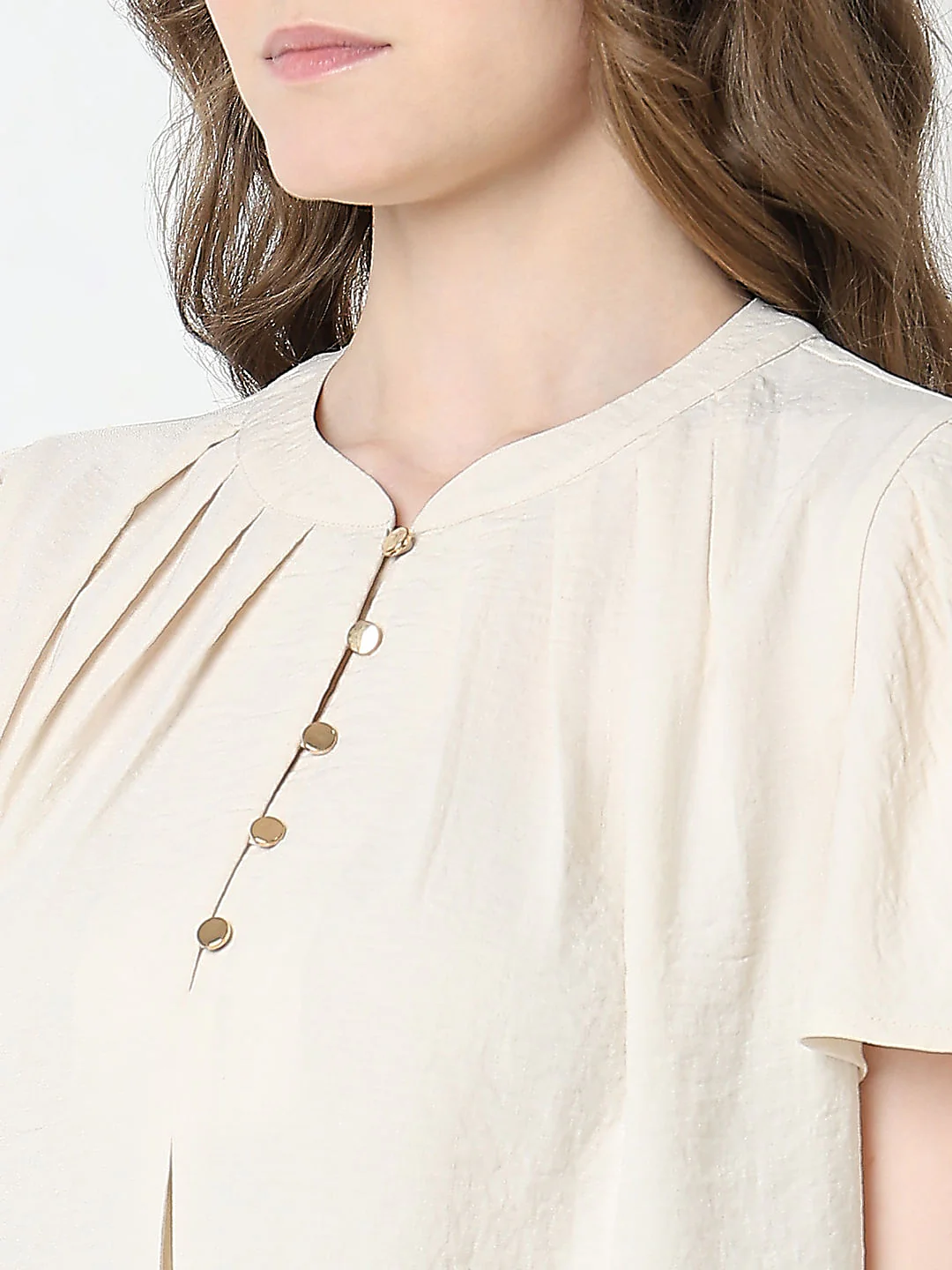 Cream Short Sleeves Top - Image 8