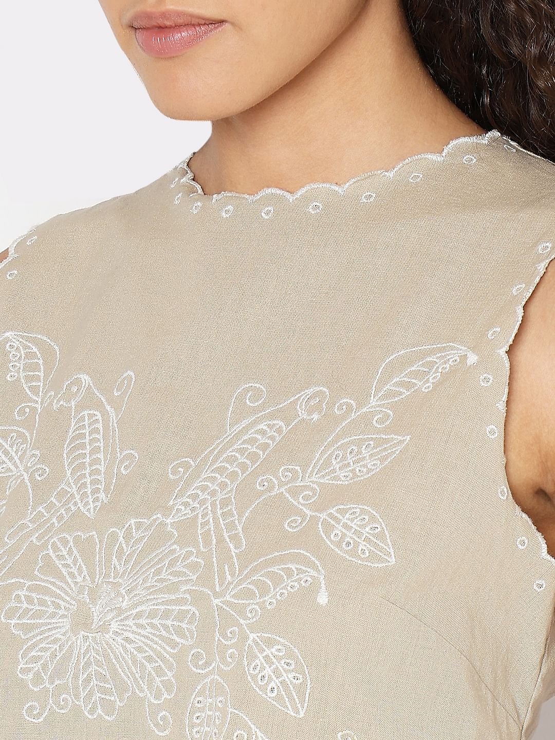 Beige Sleeveless Co-Ord Set Top - Image 8