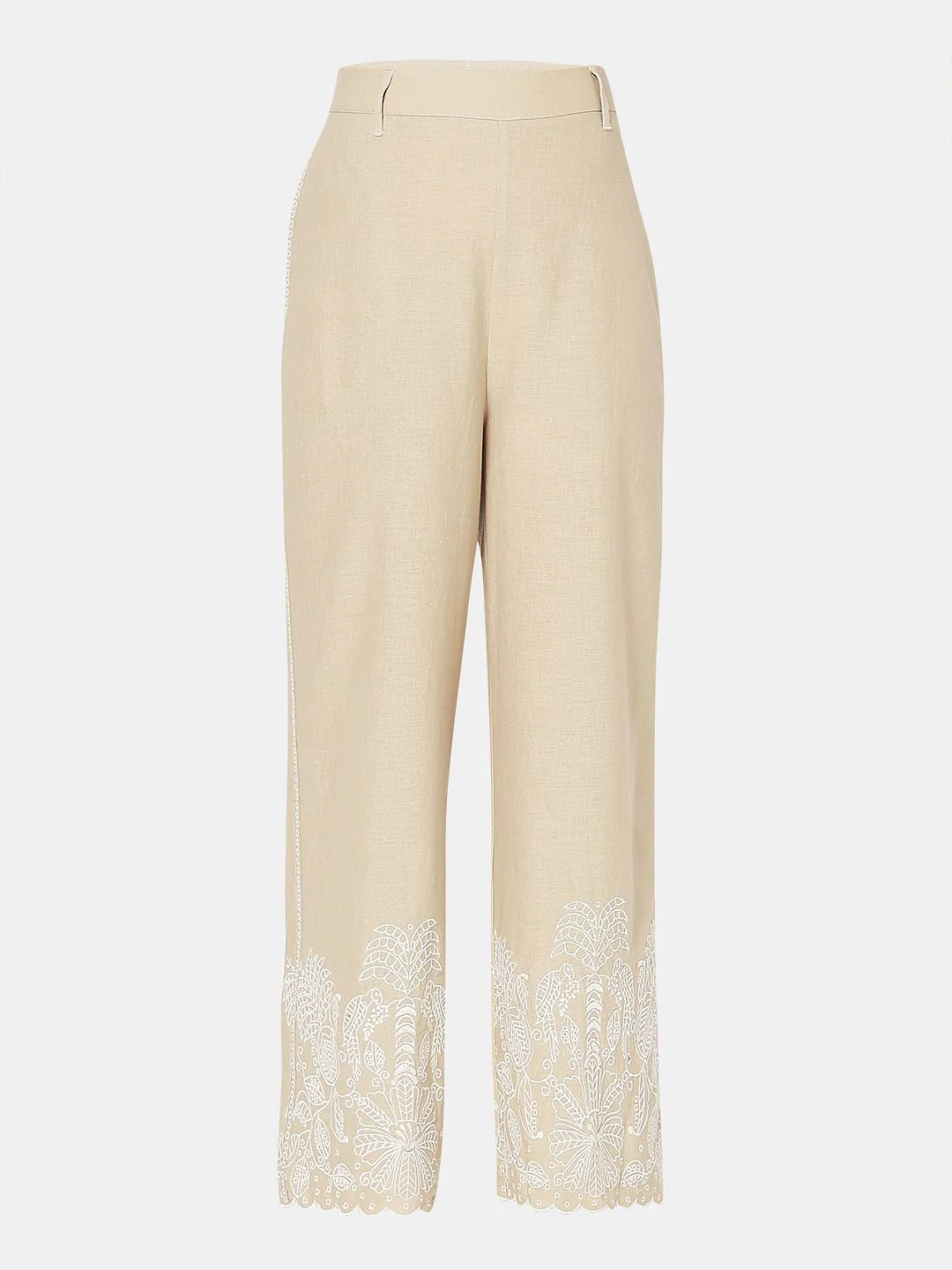 Beige Straight Fit Co-Ord Set Pants - Image 7