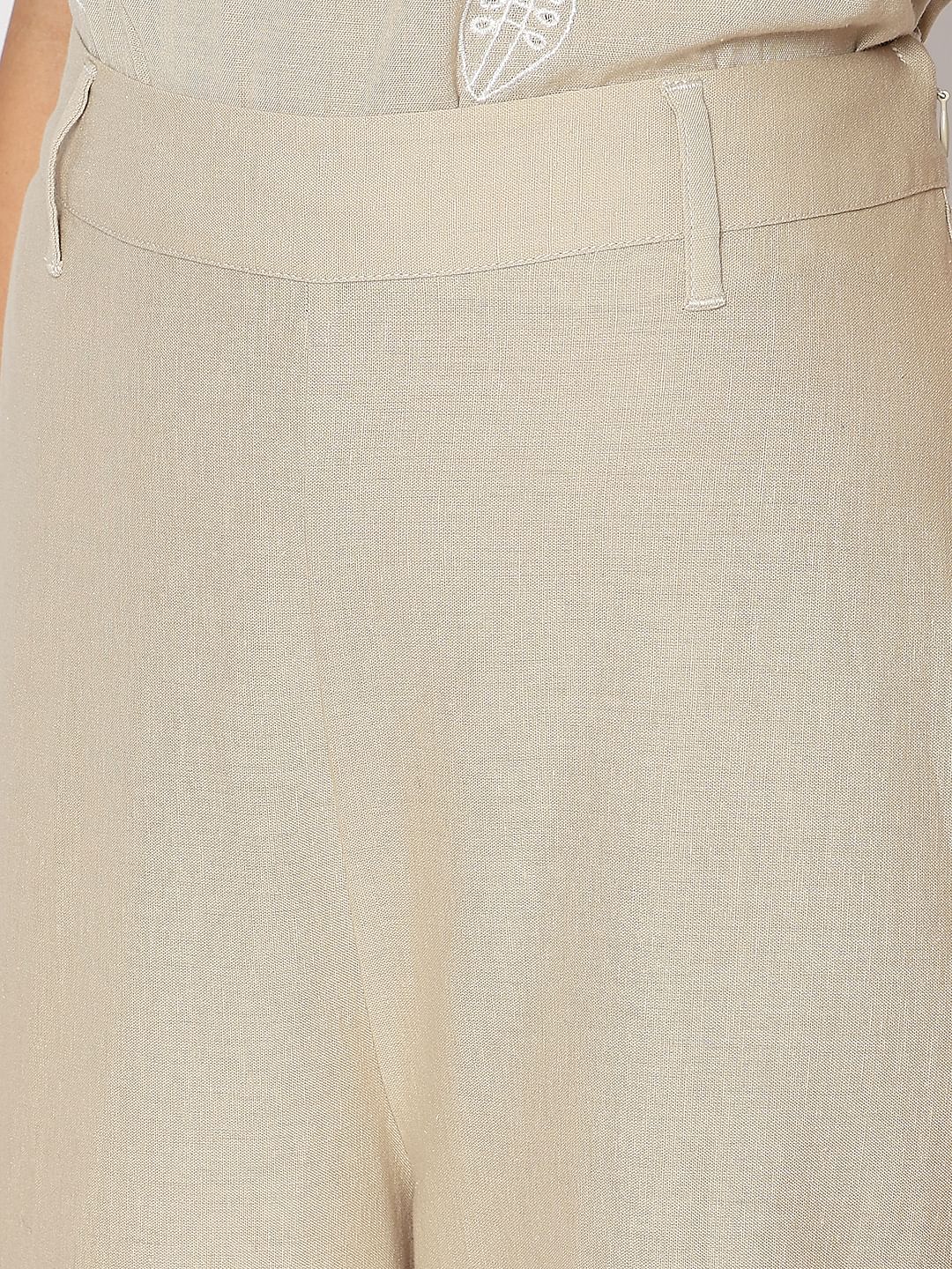 Beige Straight Fit Co-Ord Set Pants - Image 8
