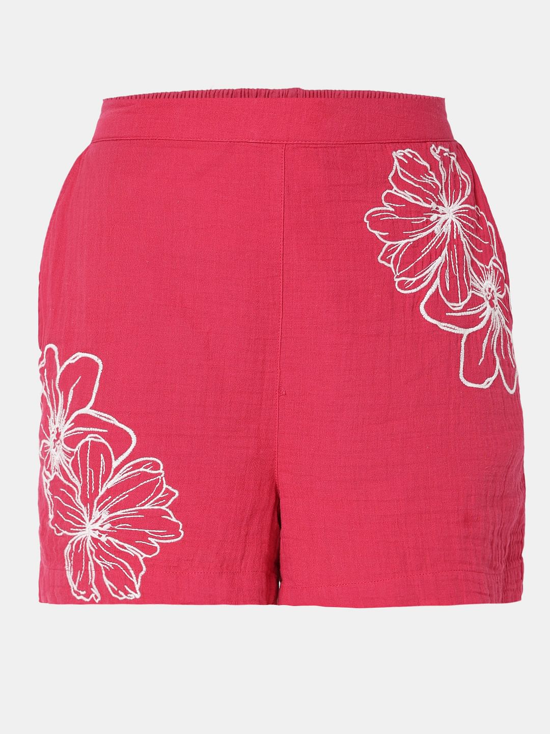 Pink Floral Print Co-Ord Set Shorts - Image 7