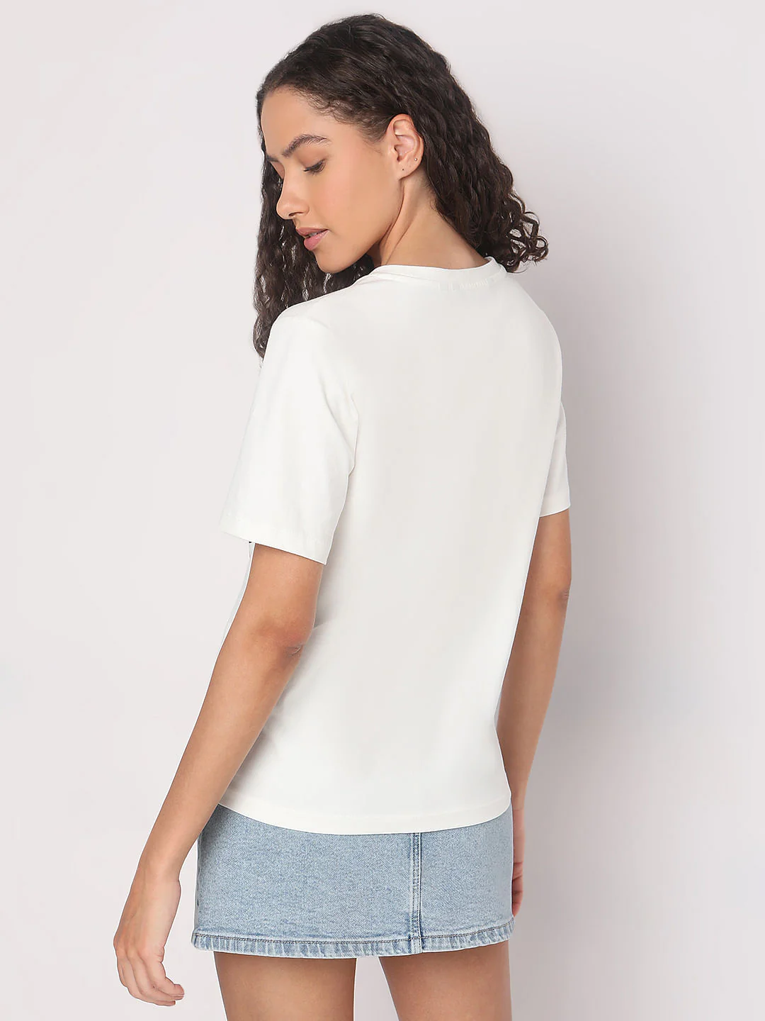 White Graphic Print Cotton T-Shirt - Image 4