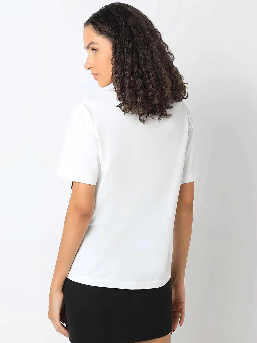 White Typographic Print Cotton T-Shirt - Image 4