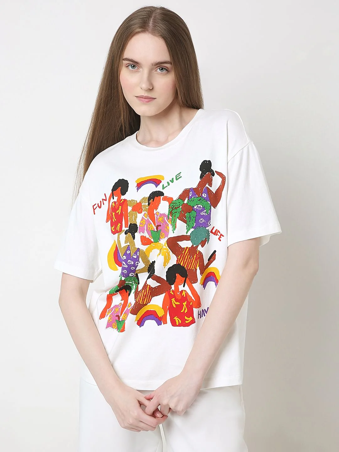 White Graphic Print T-Shirt - Image 2