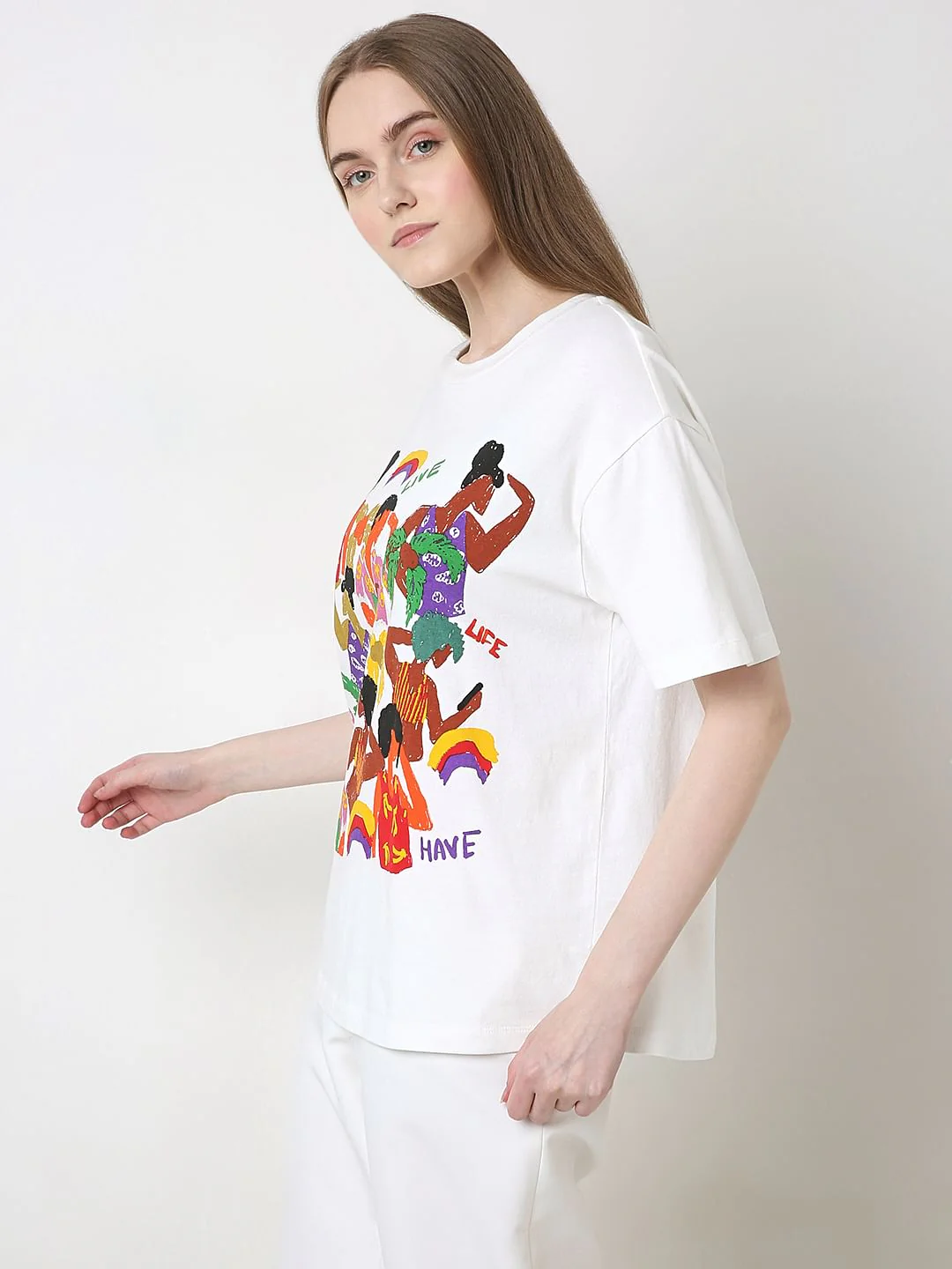 White Graphic Print T-Shirt - Image 3