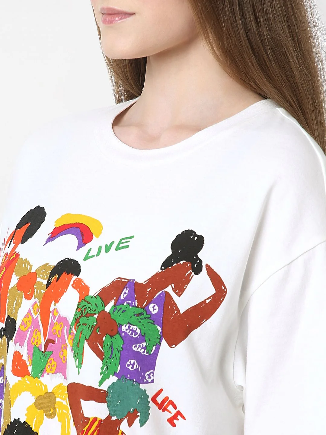 White Graphic Print T-Shirt - Image 8