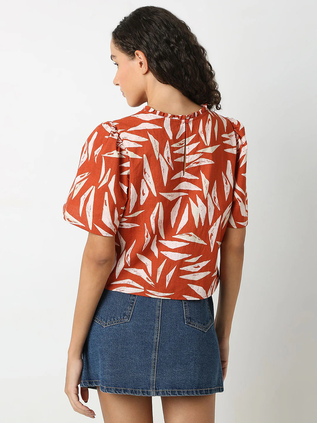 Brown Printed Cotton Top - Image 4