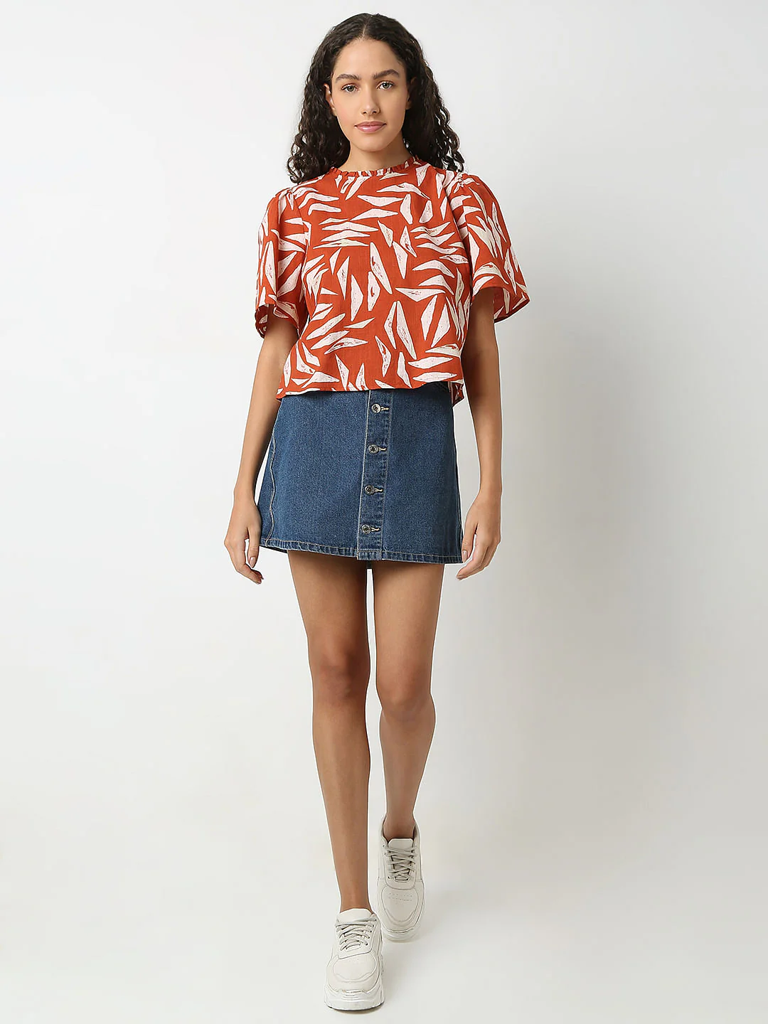 Brown Printed Cotton Top - Image 5