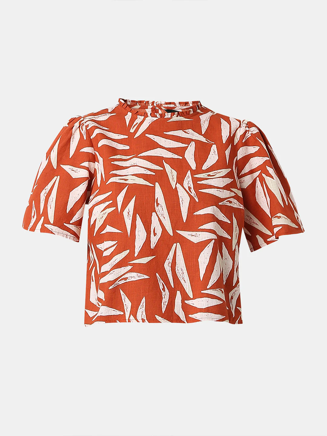 Brown Printed Cotton Top - Image 7