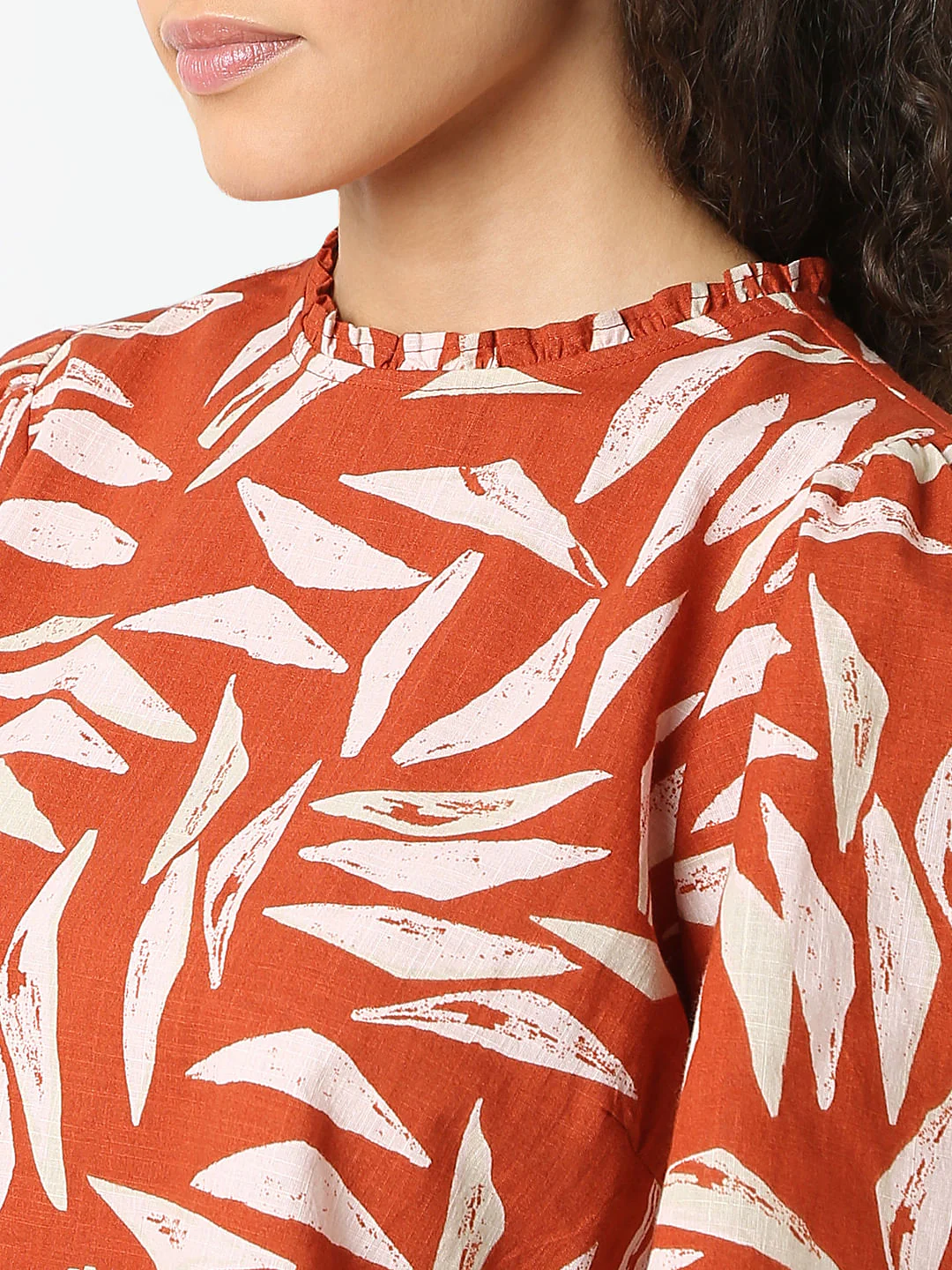 Brown Printed Cotton Top - Image 8
