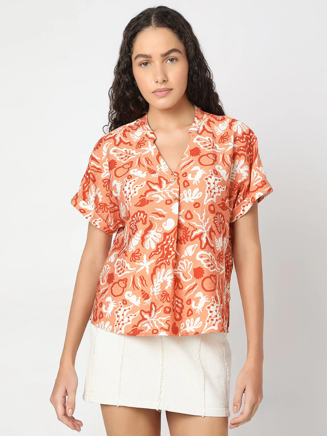 Brown Printed Top - Image 2