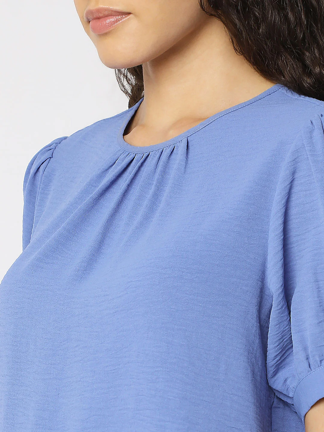 Blue Puff Sleeves Top - Image 8