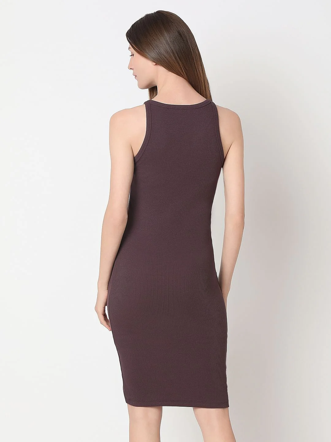 Brown Halter-Neck Bodycon Dress - Image 4