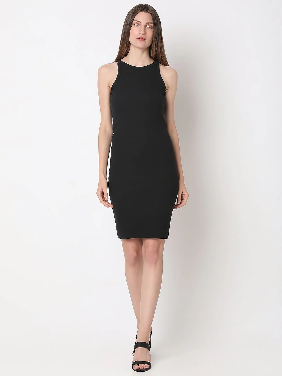 Black Halter-Neck Bodycon Dress - Image 5