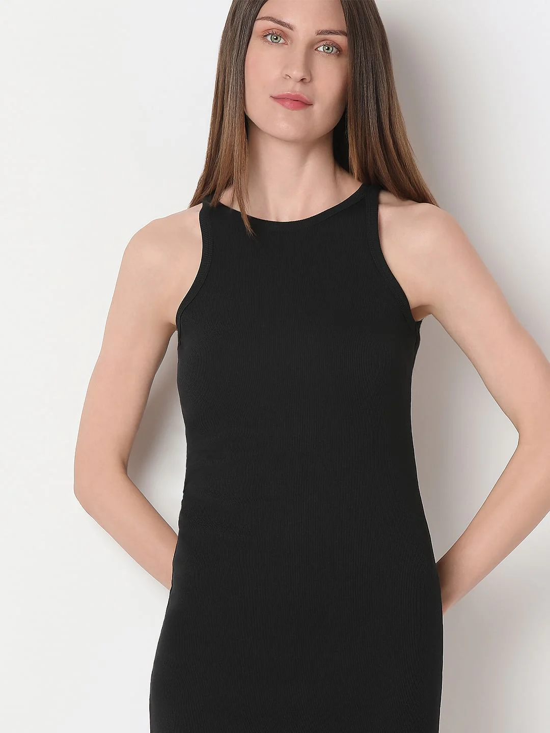 Black Halter-Neck Bodycon Dress - Image 6