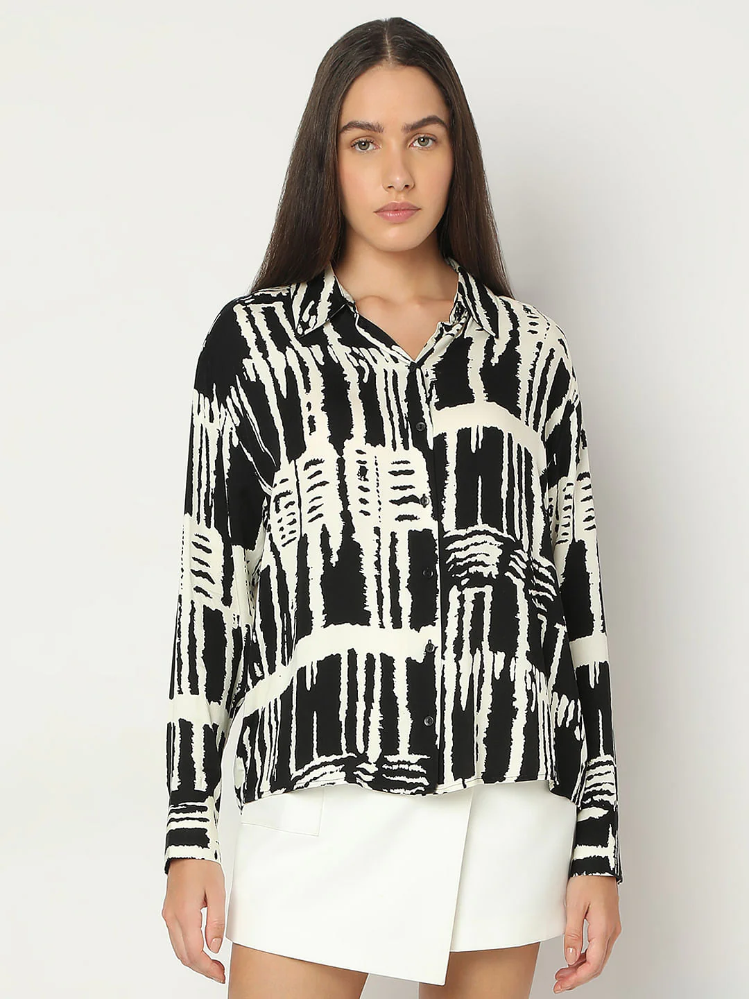 Black Abstract Print Shirt - Image 2