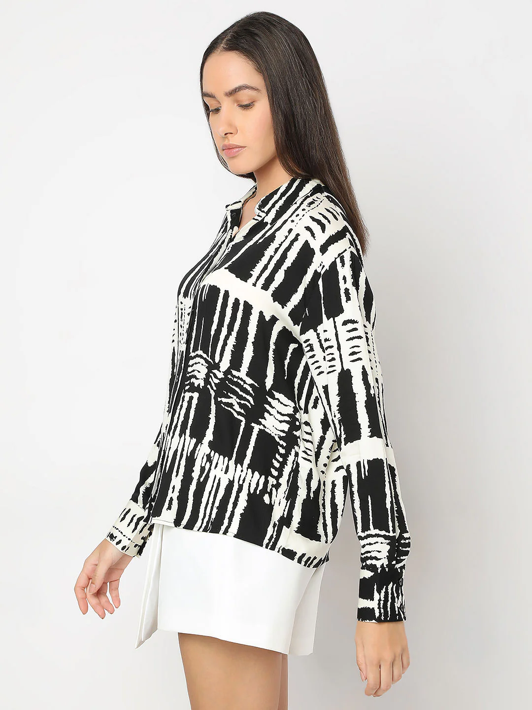 Black Abstract Print Shirt - Image 3