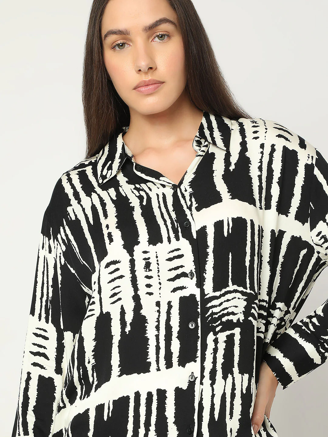 Black Abstract Print Shirt - Image 6