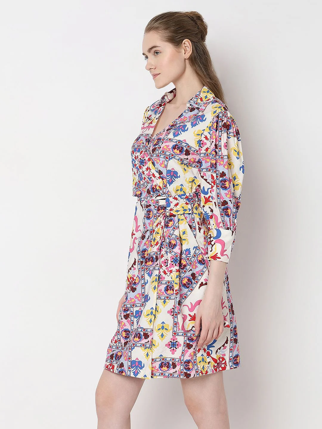 Multi-Colour Printed Shirt Dress - Image 3