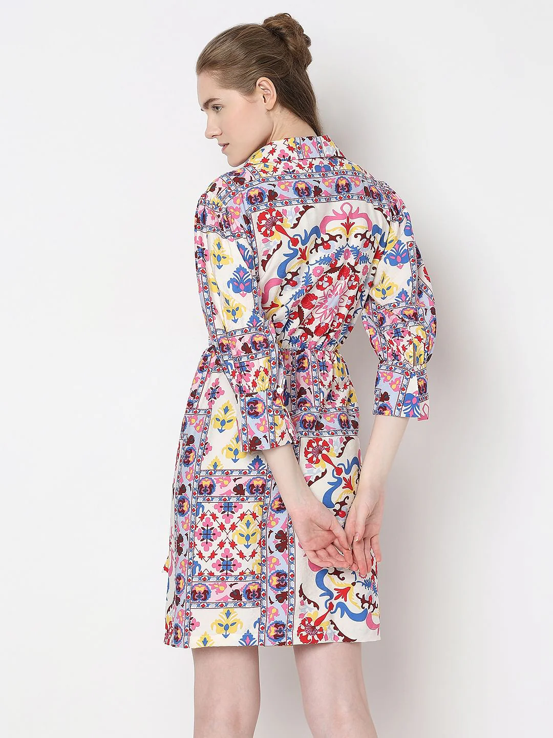 Multi-Colour Printed Shirt Dress - Image 4