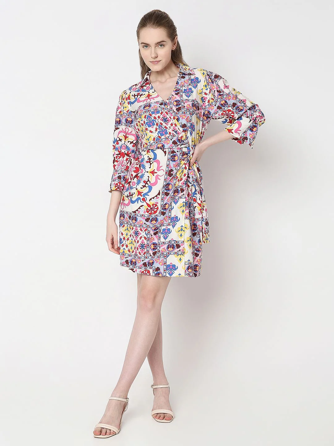 Multi-Colour Printed Shirt Dress - Image 5