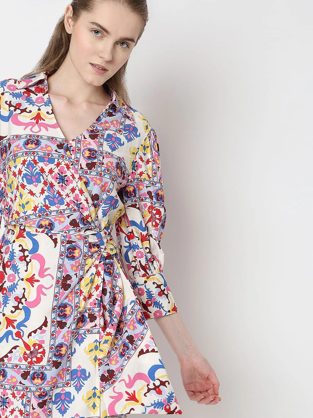 Multi-Colour Printed Shirt Dress - Image 6