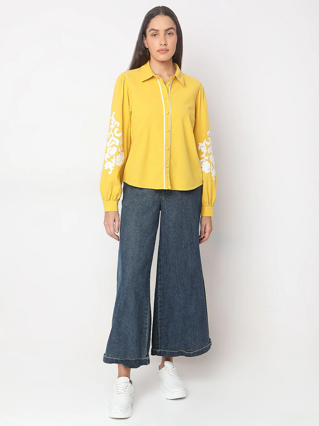 Yellow Applique Work Shirt - Image 5