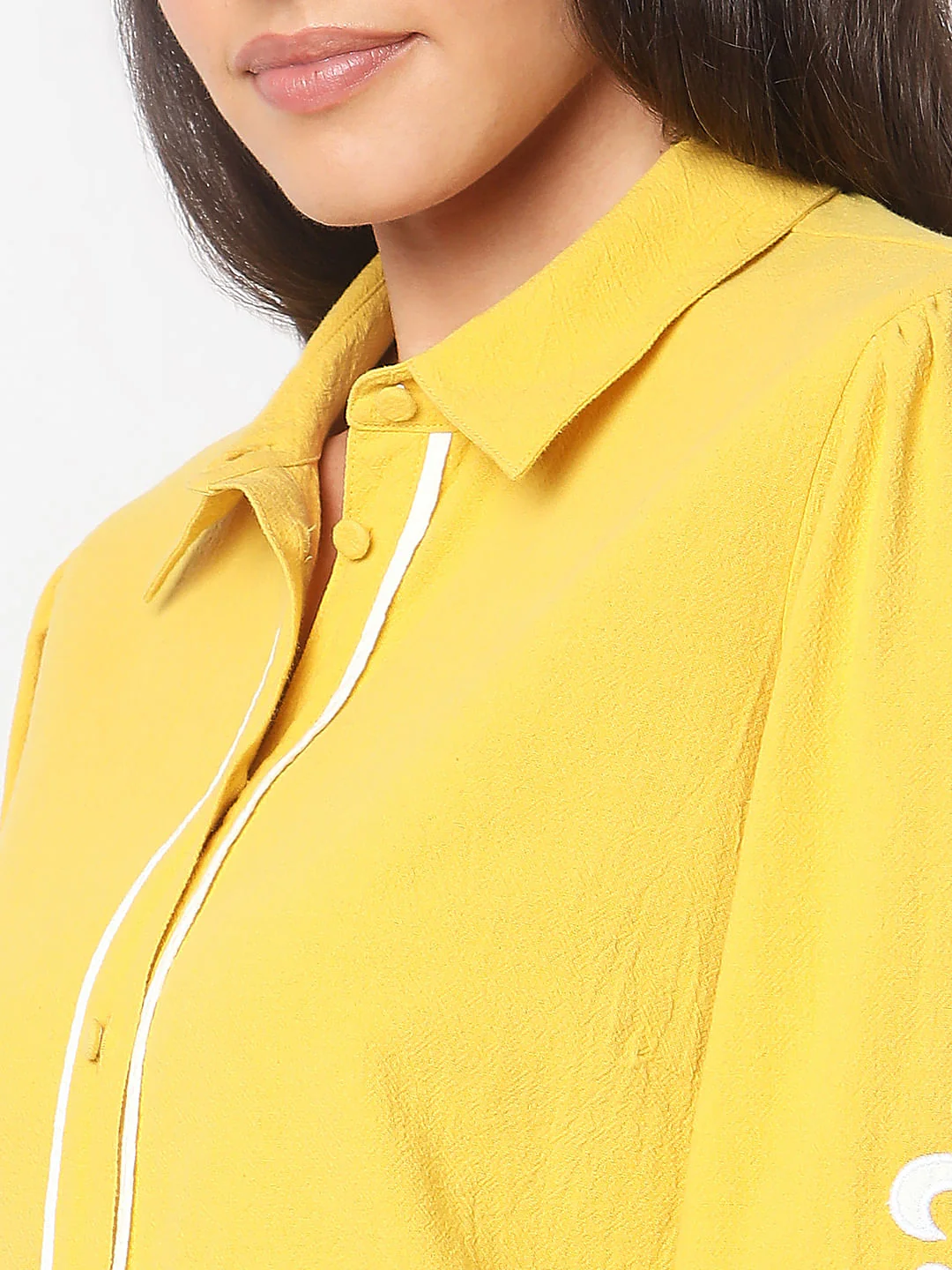 Yellow Applique Work Shirt - Image 8