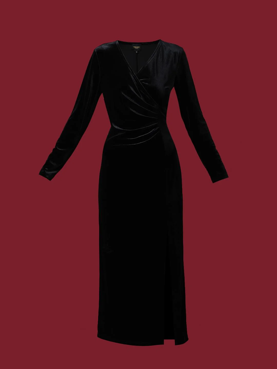 Marquee Black Velvet Midi Dress - Image 7