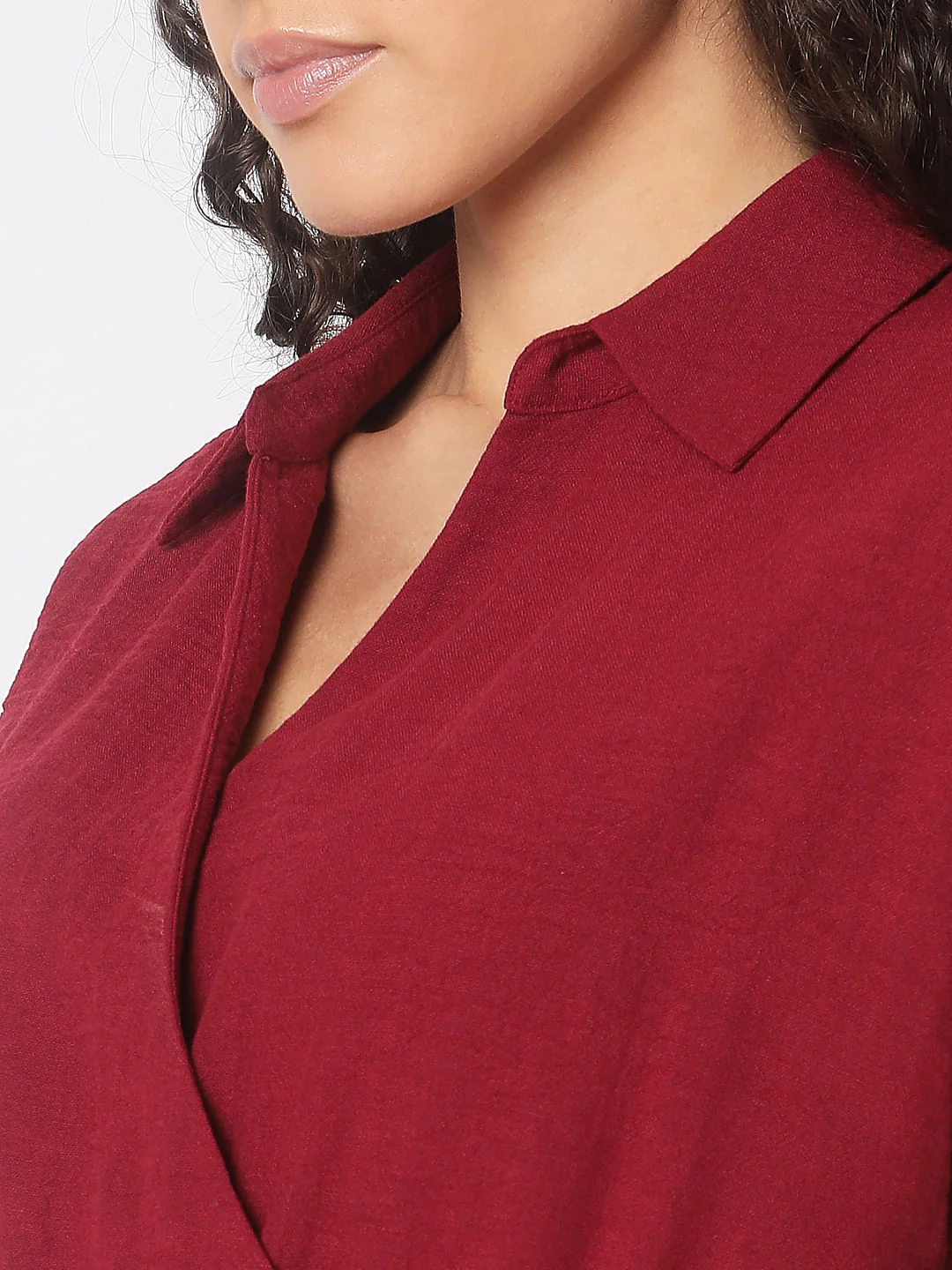 Red Pleated Midi Dress - Image 6