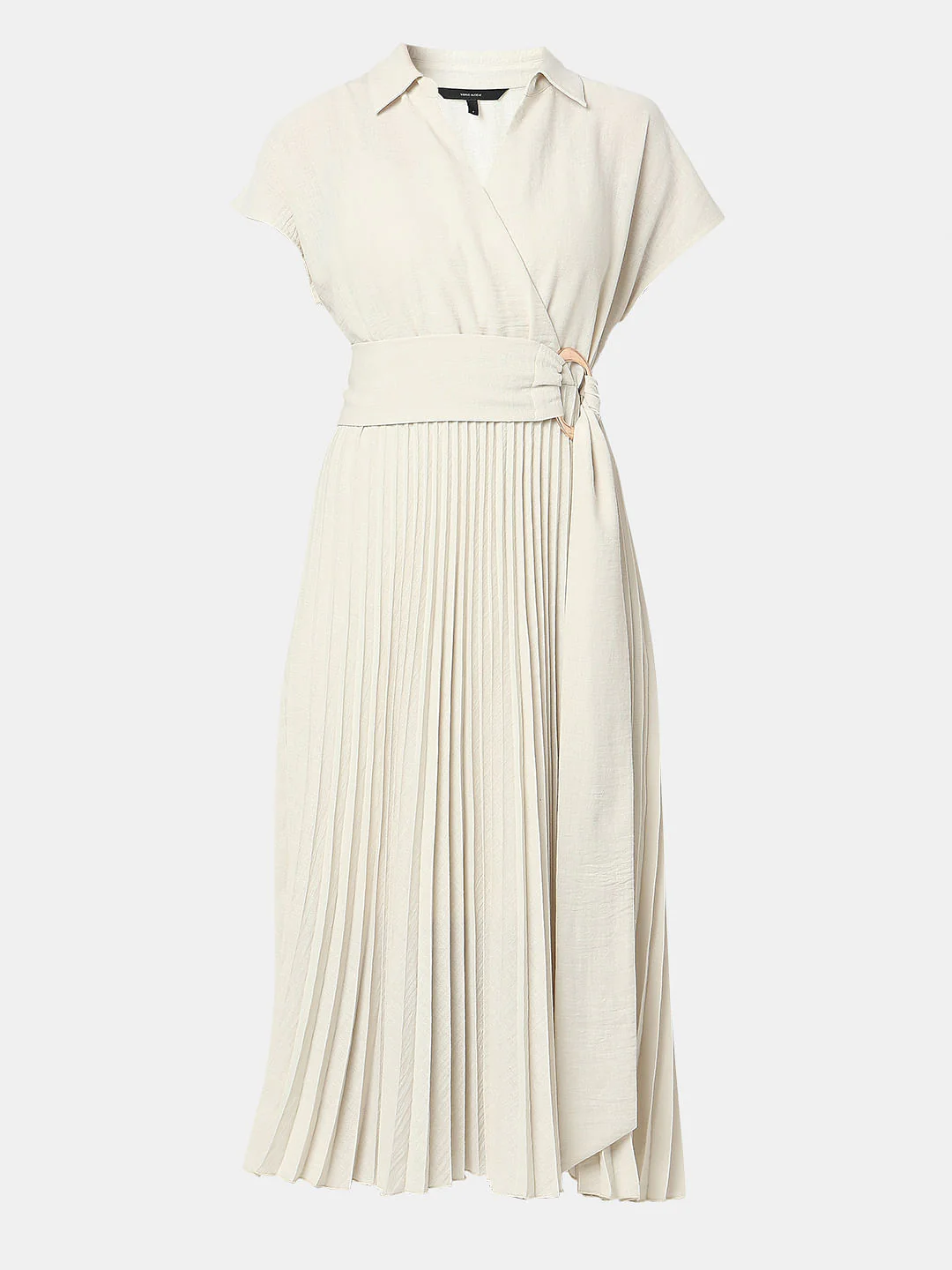 Ecru Pleated Midi Dress - Image 7