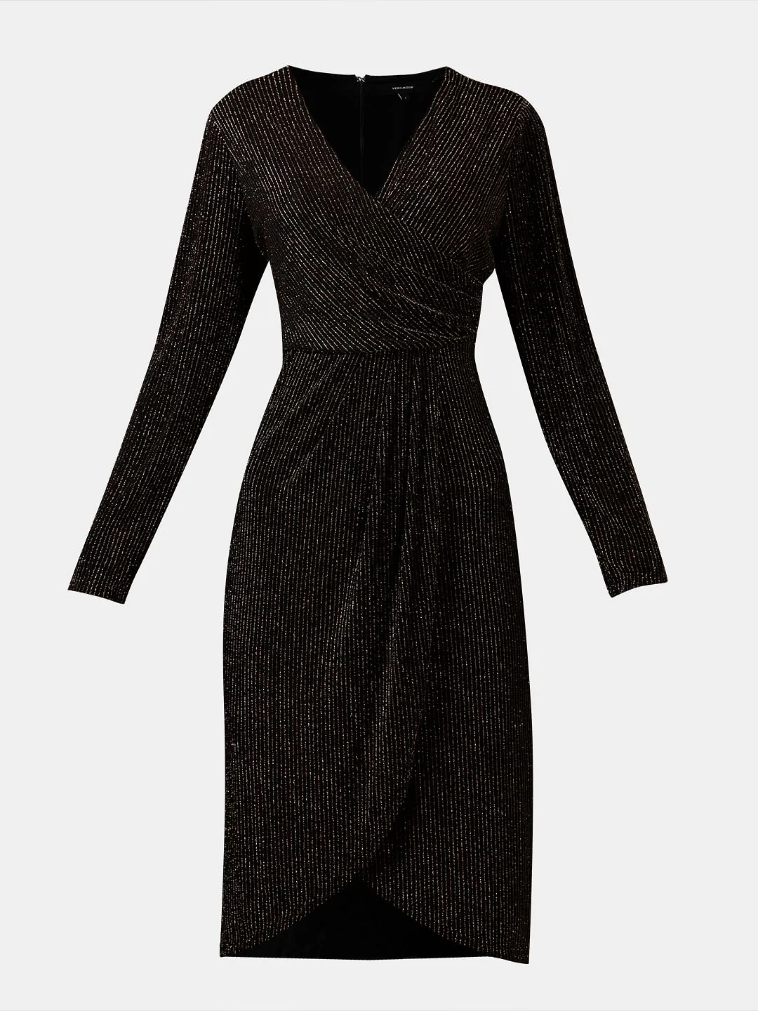 Black With Golden Wrap Detail Dress - Image 7