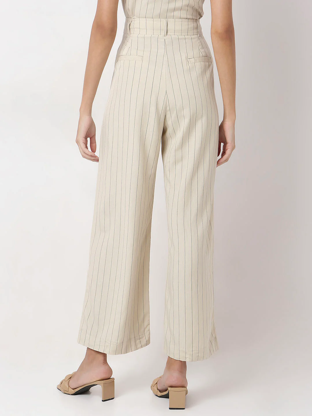 Off-White Pinstripe Co-Ord Set Pants - Image 4