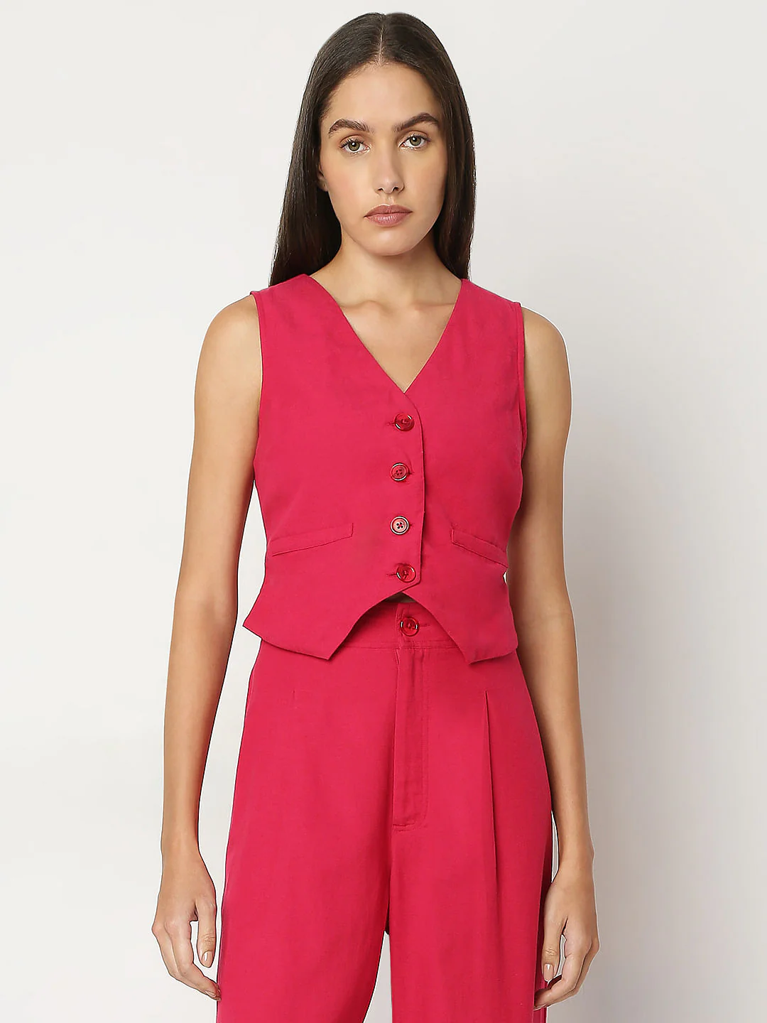 Pink Linen Waistcoat - Image 2
