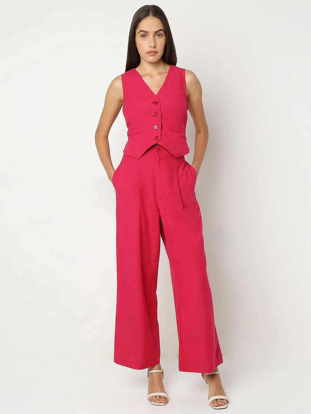 Pink Linen Waistcoat - Image 5