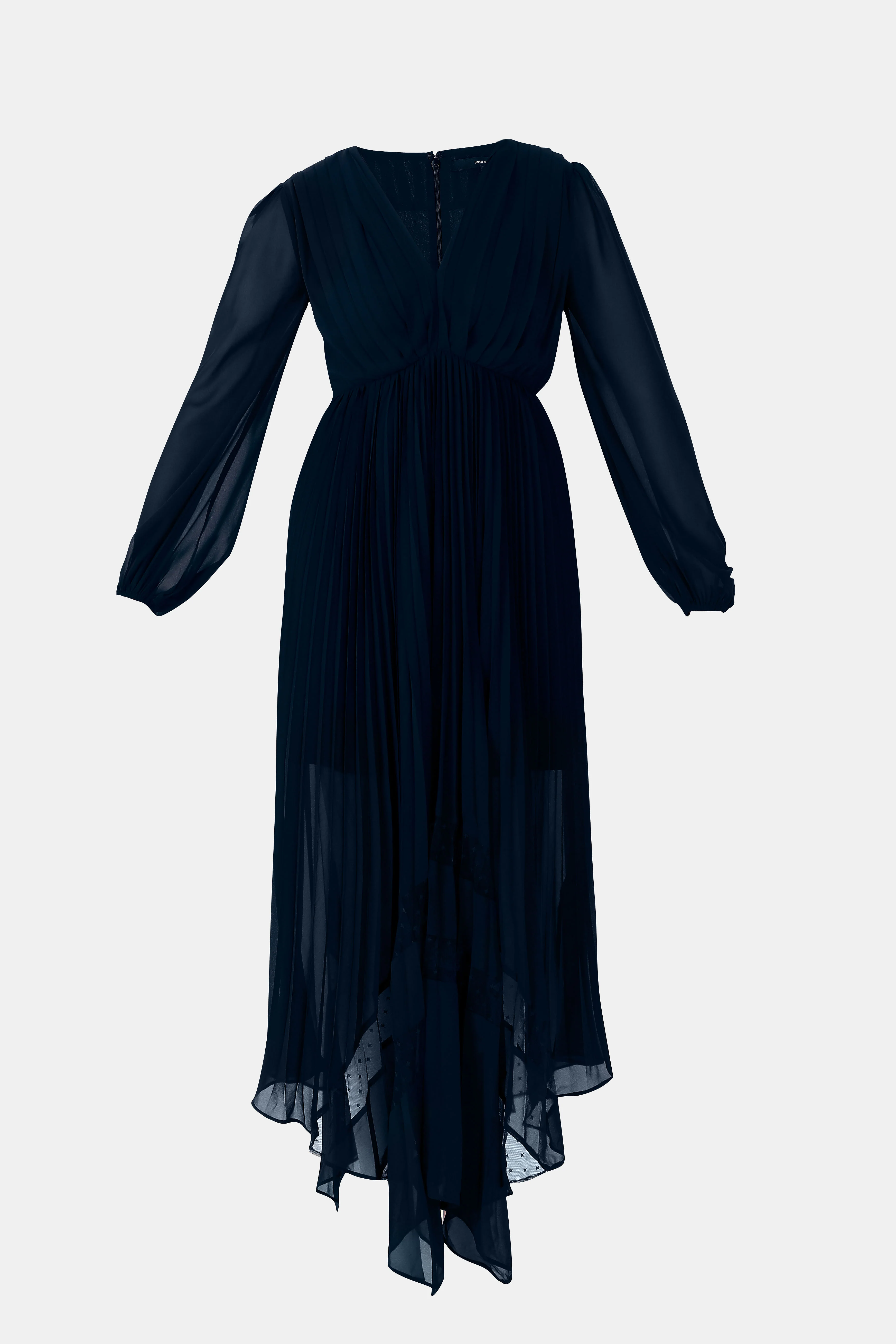 Black Asymmetric Pleated Dress - Image 7