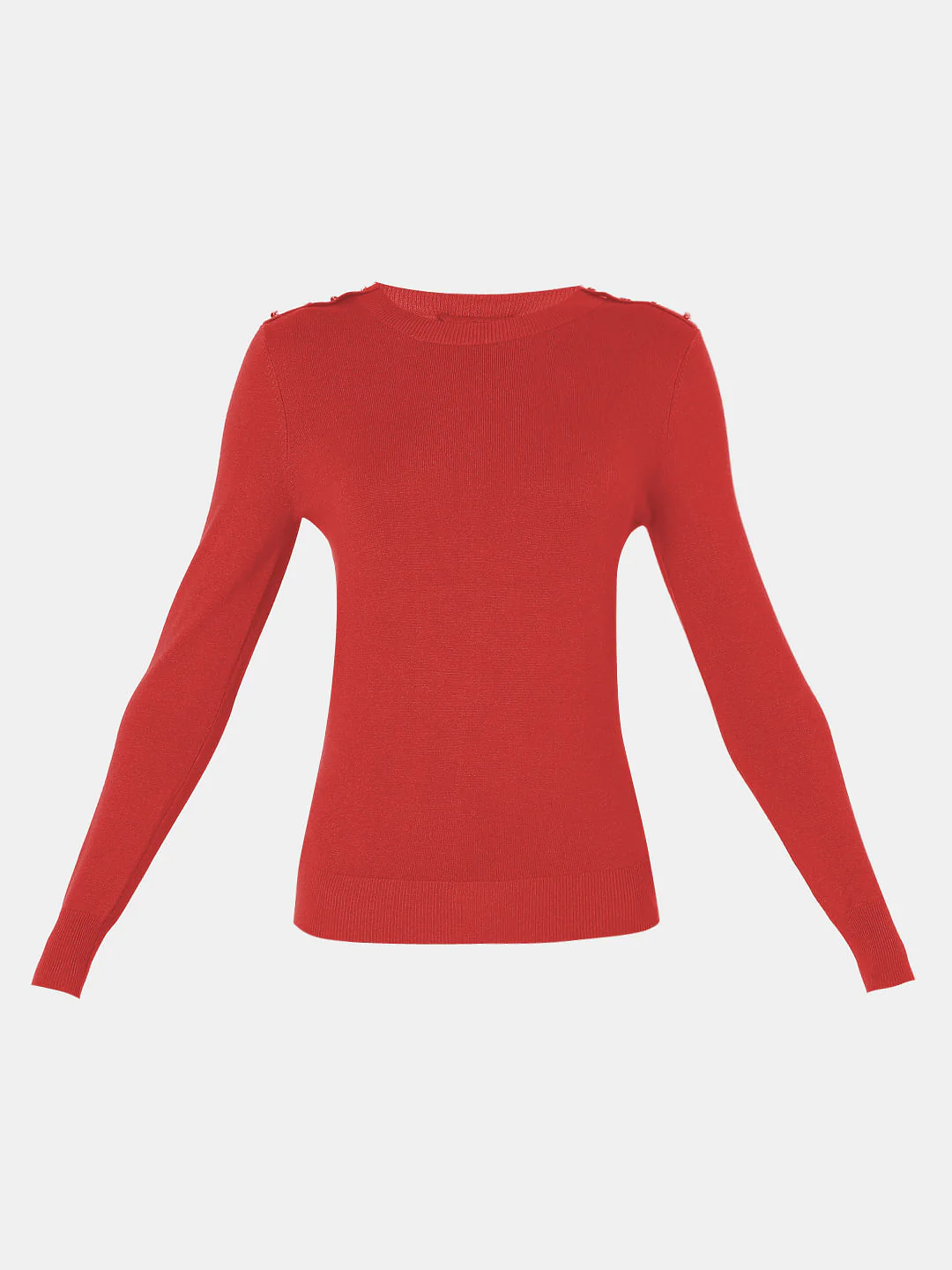 Red Long Sleeve Knit Pullover - Image 7