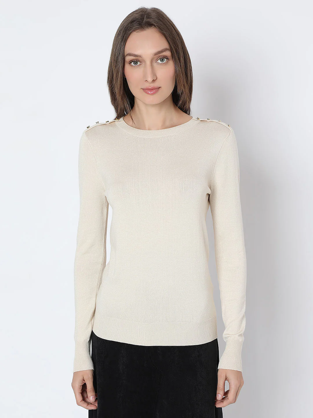 Ecru Knit Pullover - Image 2