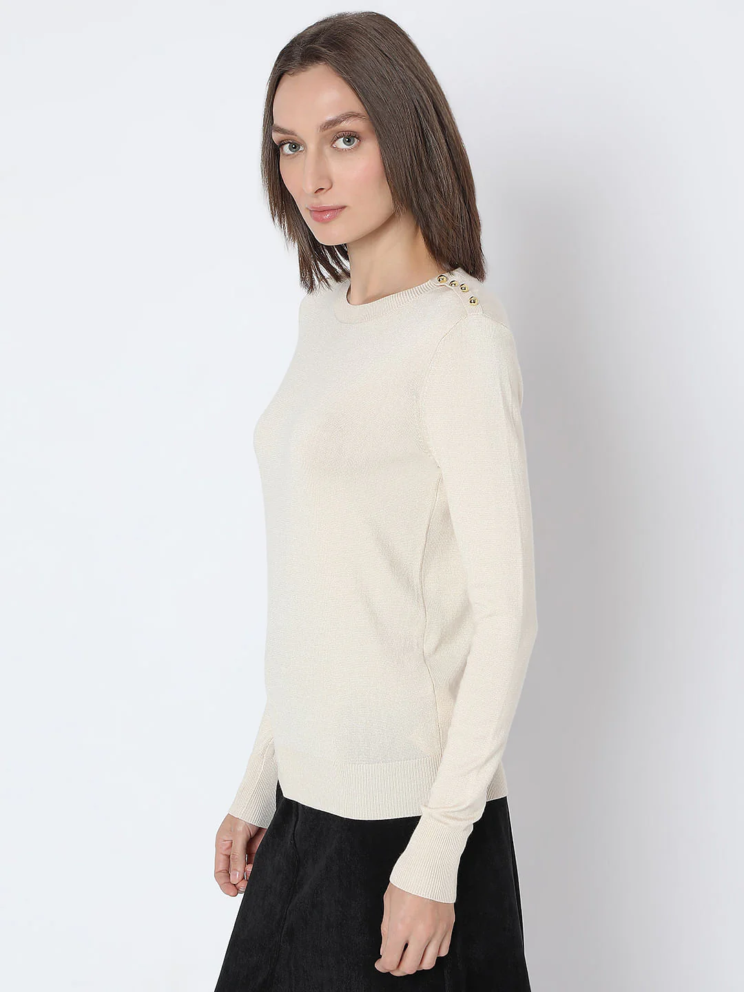 Ecru Knit Pullover - Image 3