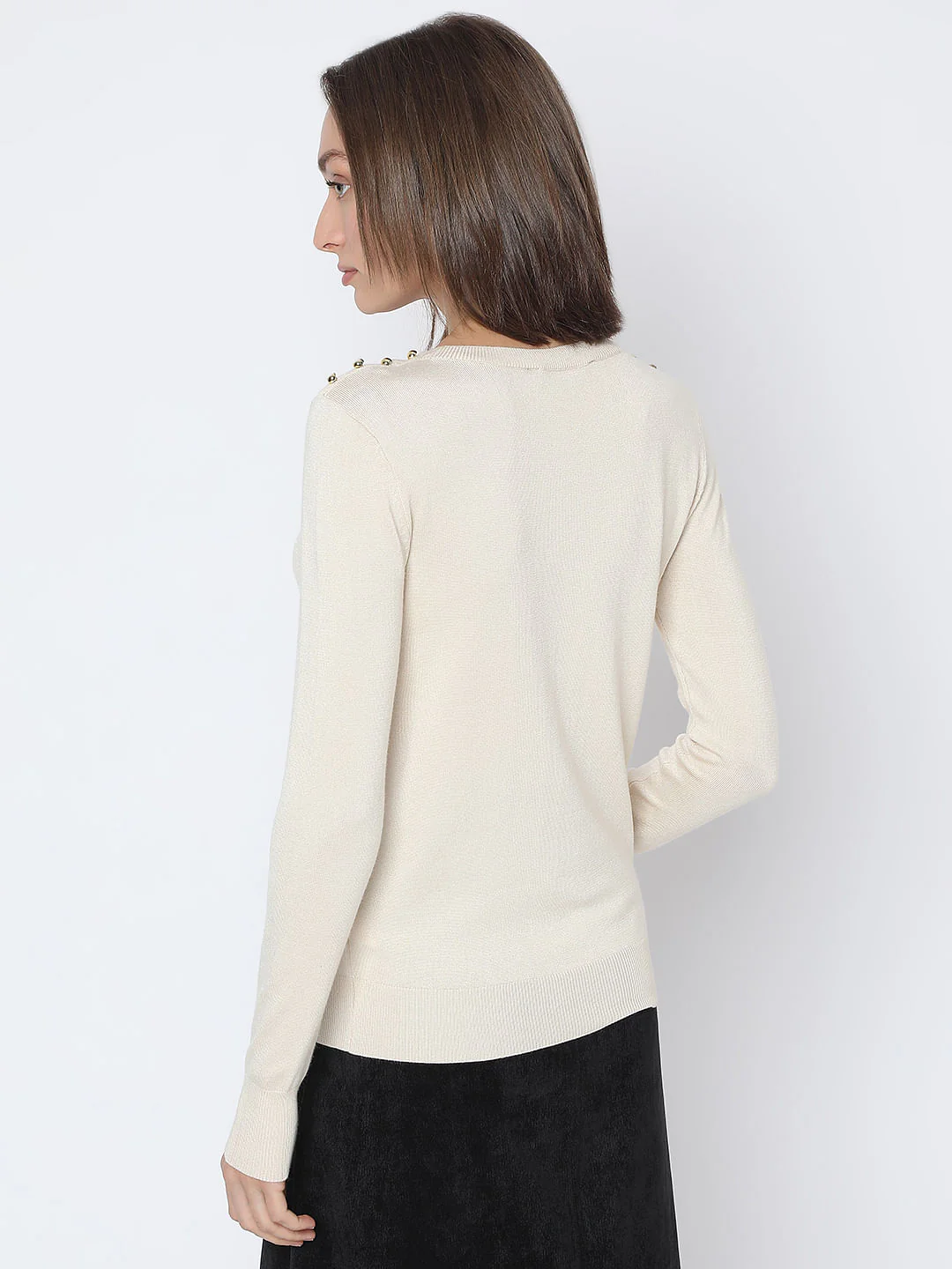 Ecru Knit Pullover - Image 4