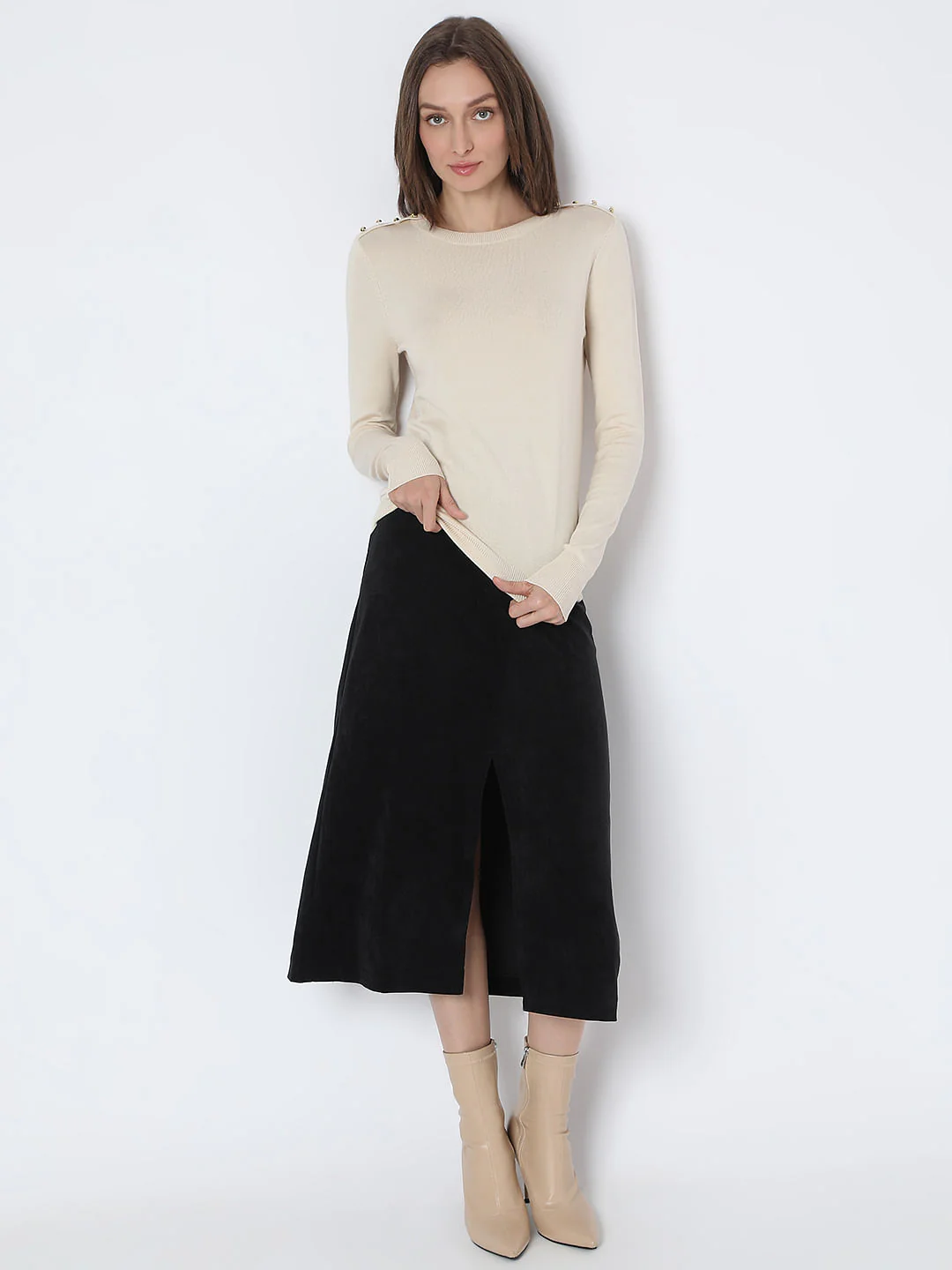 Ecru Knit Pullover - Image 5