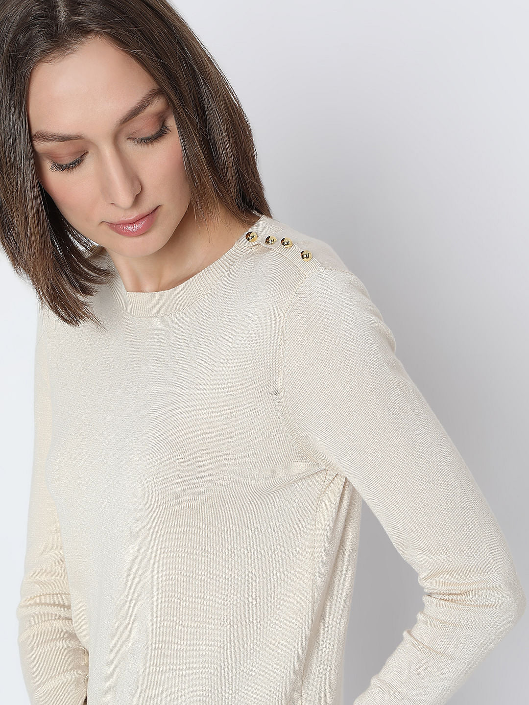 Ecru Knit Pullover - Image 6