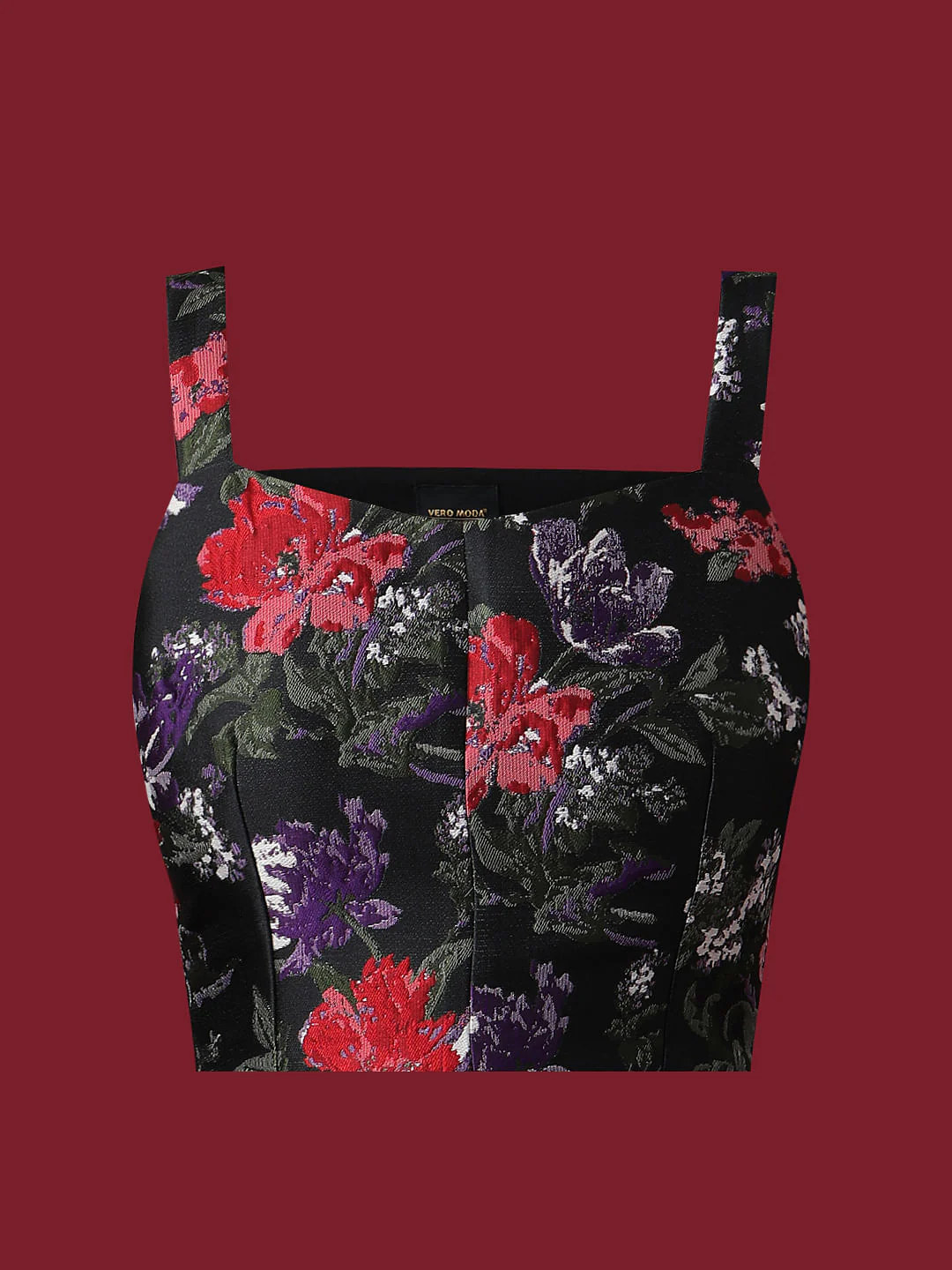 Marquee Black Floral Jacquard Co-Ord Set Top - Image 7