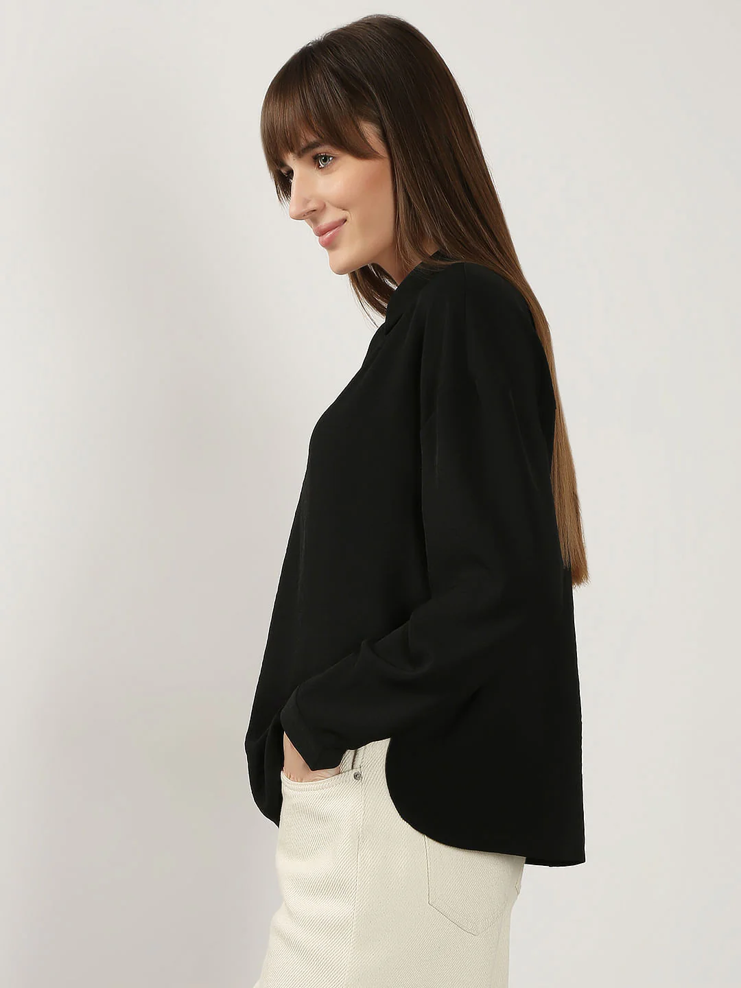 Black V Neck Top - Image 3