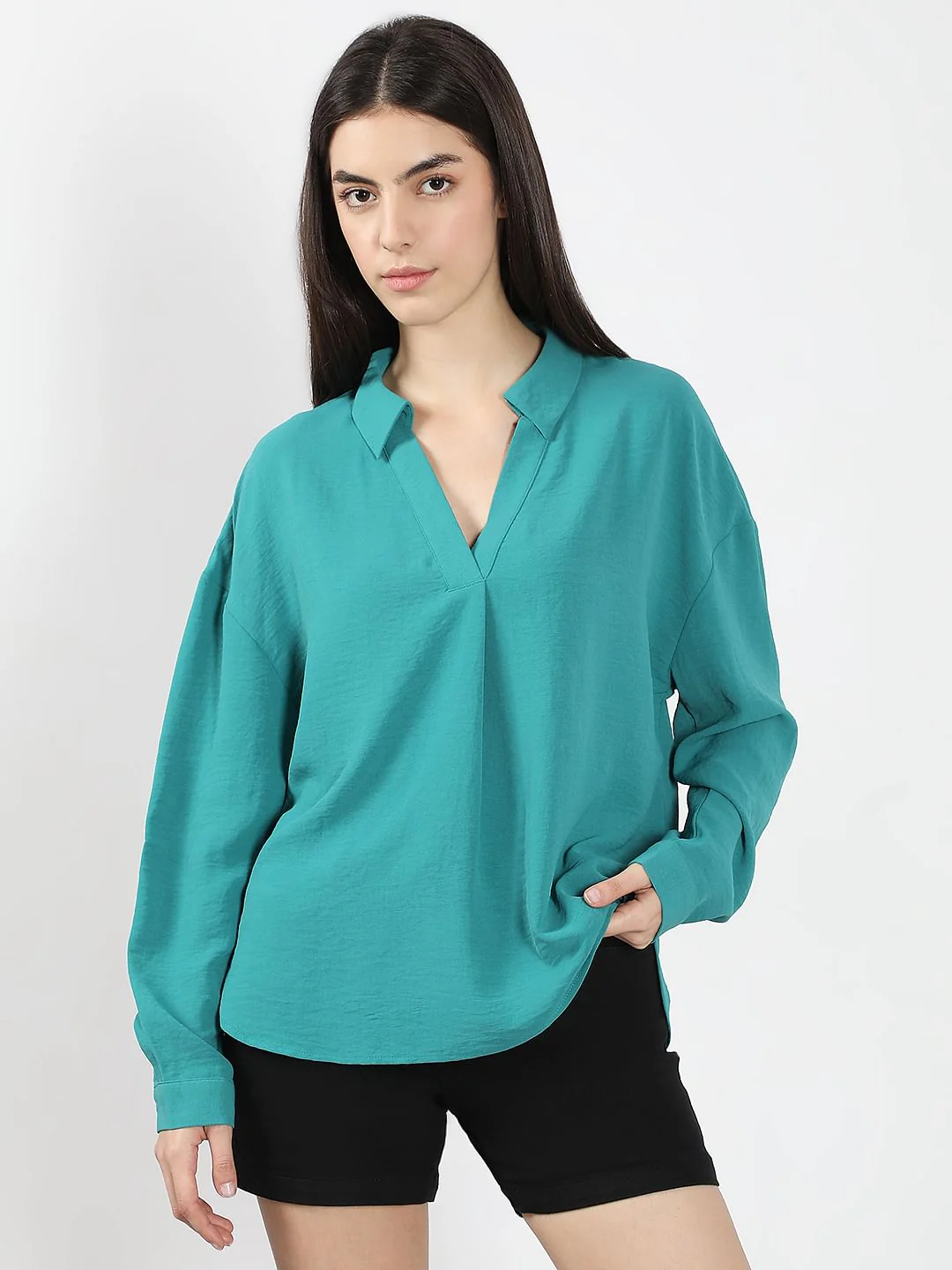Blue V-Neck Top - Image 2